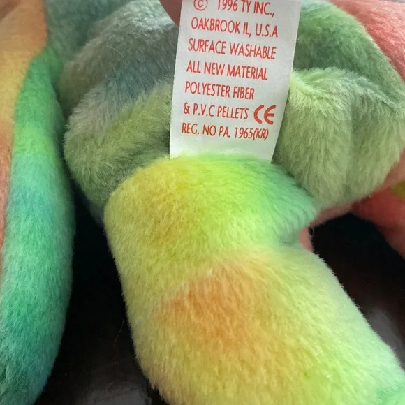 Ty Beanie Babies Peace Baby Teddy Bear Meaningful PVC Rare Vintage Collectible